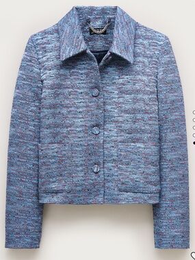 J. Crew Jacket Blue Multicolor Tweed Cropped Blazer BNWT